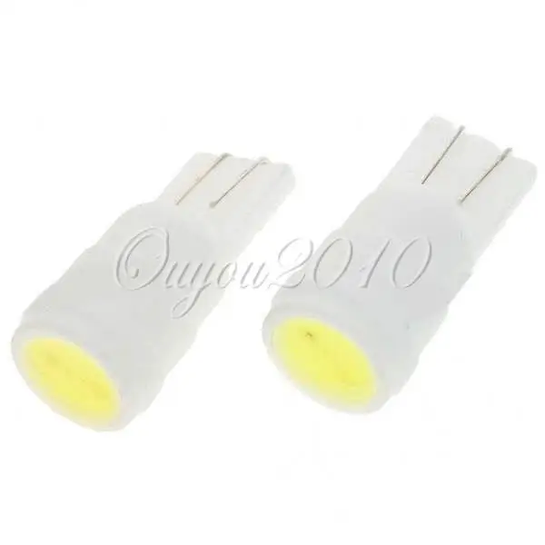 

100Pcs Big Promotin T10 194 168 W5W 1W 1 LED Ceramic Shell White Car Auto Wedge Side License Plate Lights Lamp Bulb DC12V