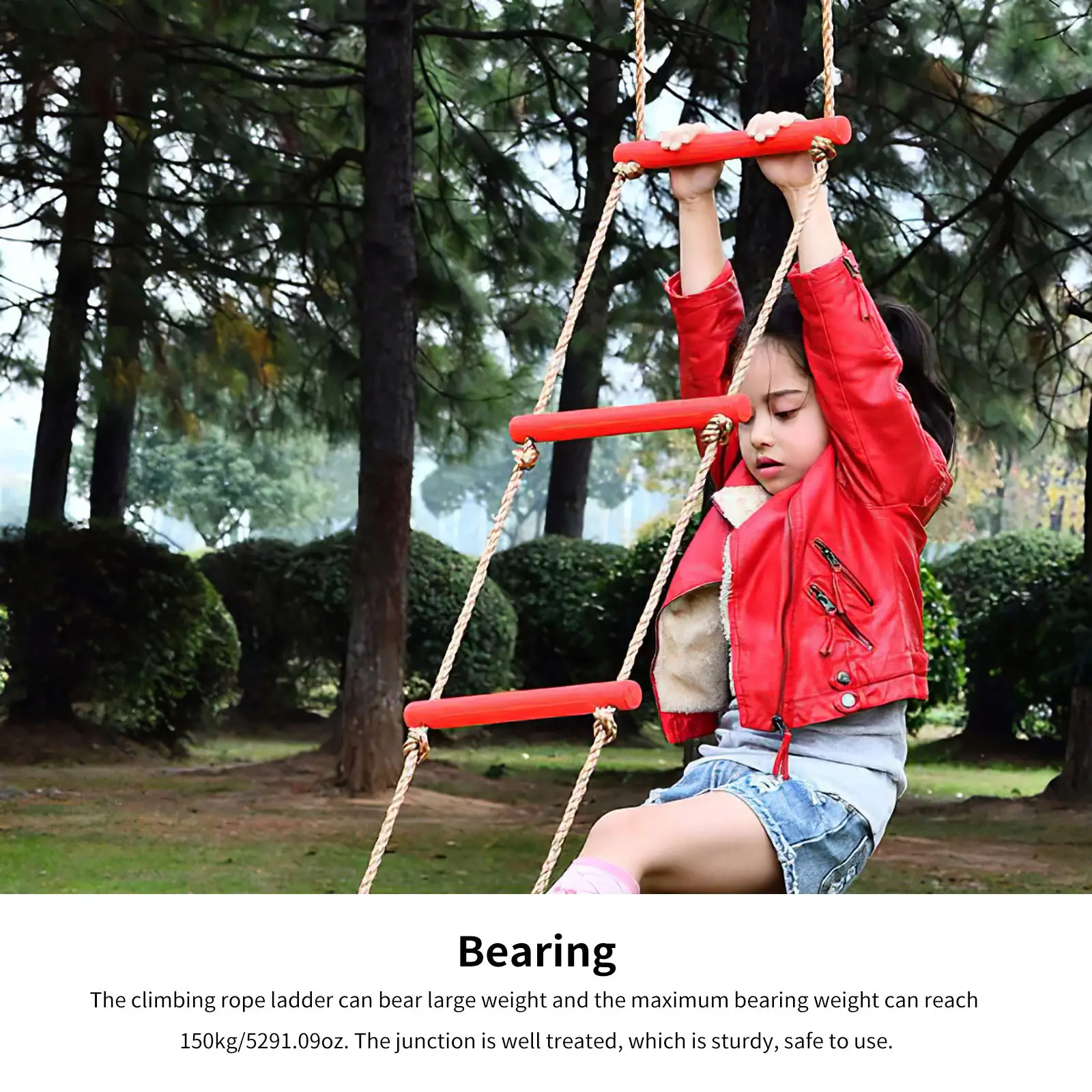 

Indoor & Outdoor Playhouse 6 Rungs Rope Climbing Ladder Tree House Accessories Park Toy Blue Children Educational Toys Fun