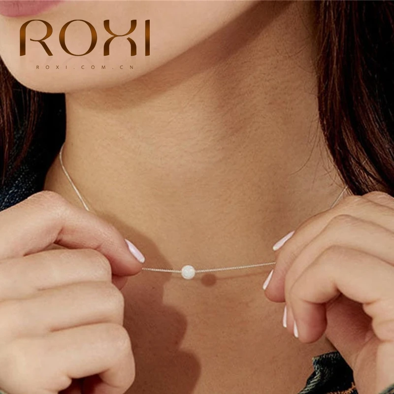 ROXI Белый огненный опал колье золотая цепочка ожерелье маленькая круглая