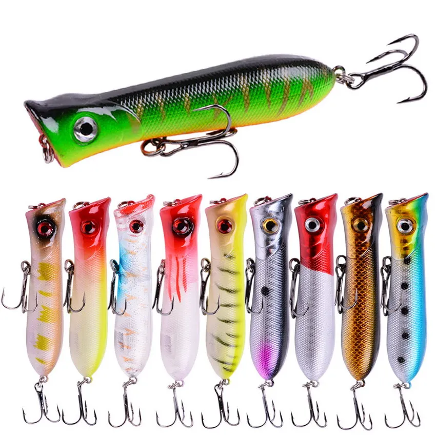 

5/10 PCS Popper Fishing Lure Fit Rod Floating Crankbait Iscas Fishing Tackle Artificial Bait Poper Carp Pike Set