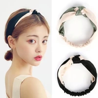 fashion simple hair band korean tie knot stretchy 1pc new plush material cross hair accessories for women