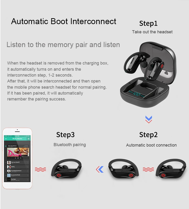 TWS Bluetooth наушники спортивные наушники с шумоподавлением истинные Беспроводные наушники с микрофоном водонепроницаемый дисплей power Pro