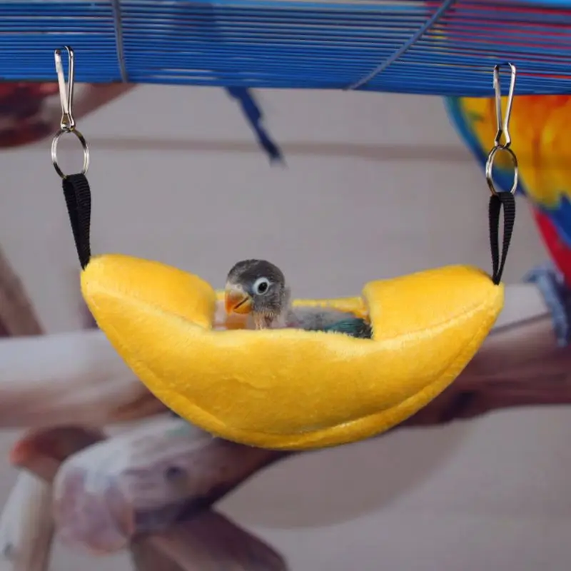 

D57B Cute Cotton Small Pet House Boat Shape Parrot Rat Hammock Hanging Beds Hamster Squirrel Nest