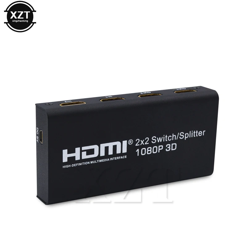 HDMI переключатель 2X2 аудио видео сплиттер 2 в Out 1080P 3D Power для ноутбука ТВ приставки