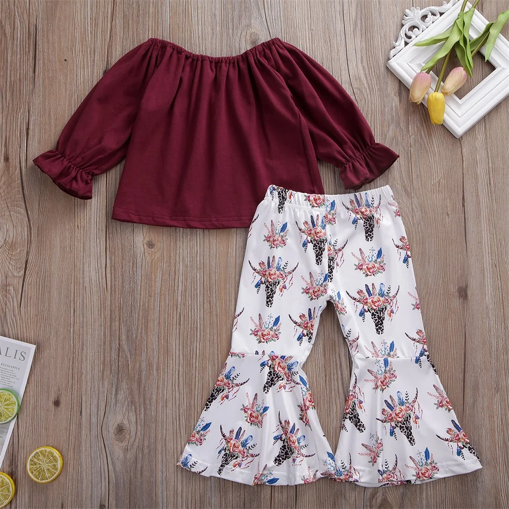 Рождественский наряд для маленьких девочек осенняя одежда топ с оборками и