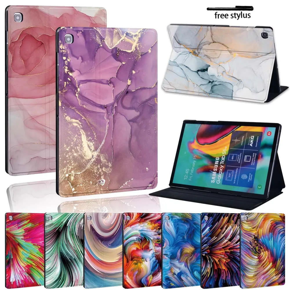 Watercolor Leather Stand Cover Case for Samsung Galaxy Tab A A6 7"10"/Tab E S5E Tablet Wearable Heavy Protective Case