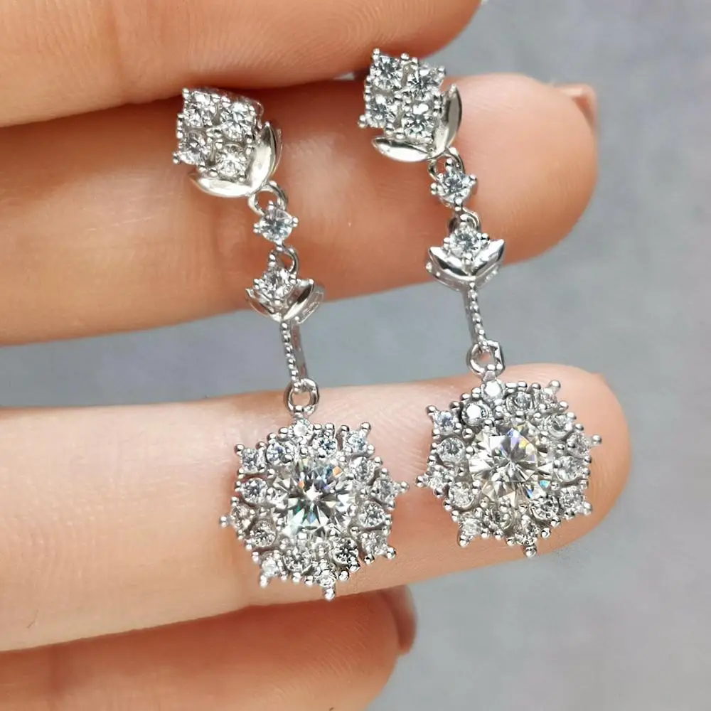 Круглые Серьги капельки с бриллиантами 0 5 карат d цветные серьги Moissanite VVS1