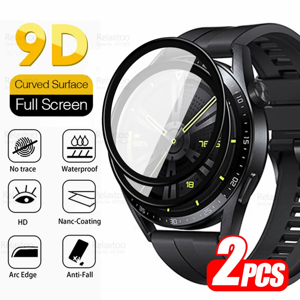 

Закаленное стекло 9D для умных часов Huawei Watch GT 3 46 мм, полное изогнутое мягкое защитное покрытие для экрана смарт-часов GT3 42 мм, 2 шт.