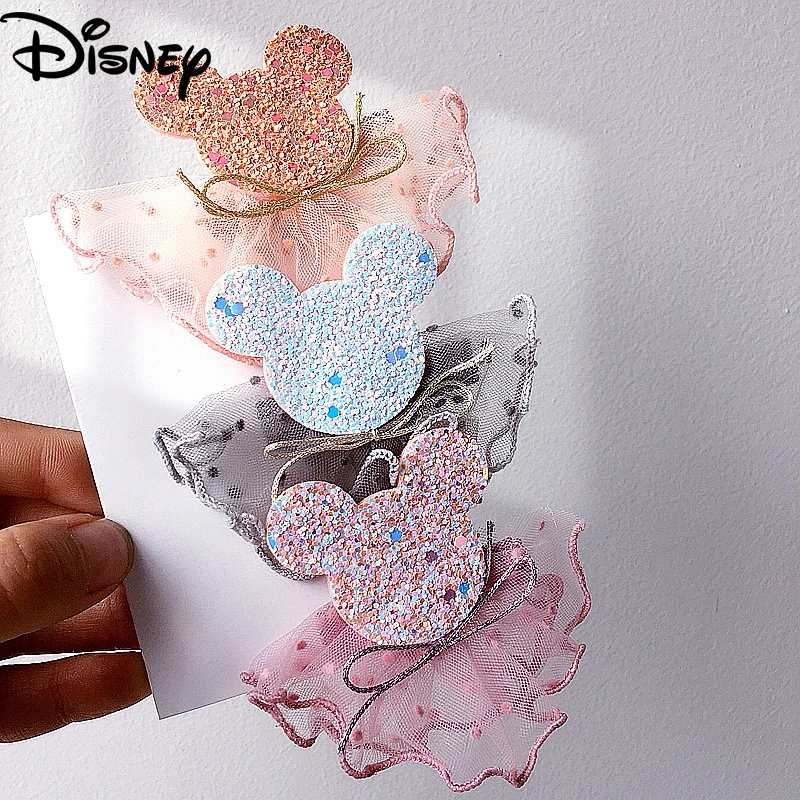 2020 New Fashion Sequin Hair Pins Disney Cartoon Cute Children Accessories Mickey Minnie Mouse Girl Kids Clip Headwear |