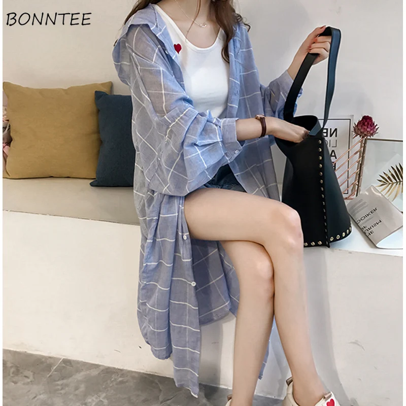 Рубашка женская в клетку простая Универсальная мягкая рубашка с отложным