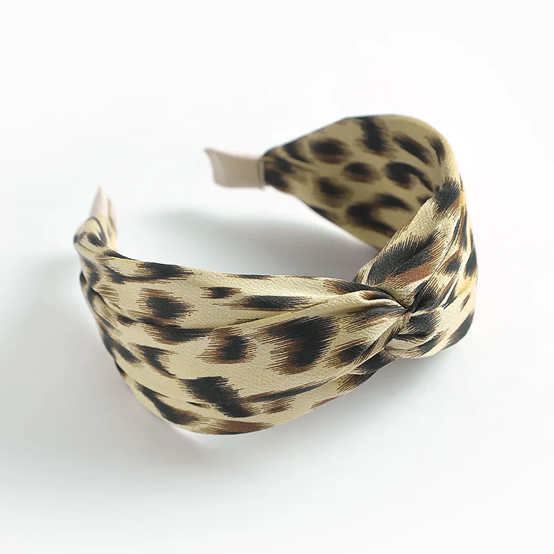 Hoop Khaki Корейские женские и девичьи леопардовые эластичные резинки для волос с животным принтом, заколки для волос, стразы, широкая резиновая повязка на голову, аксессуары для волос - Цвет: Hoop Khaki