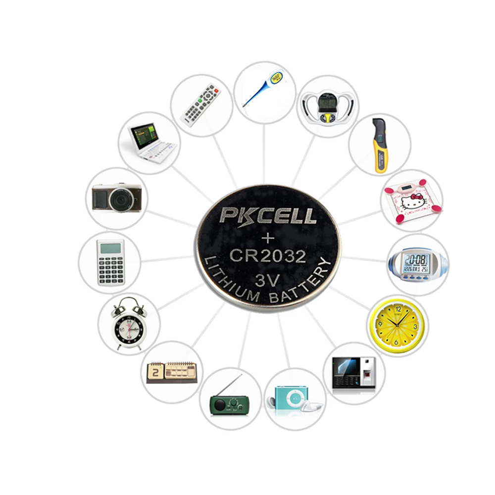 20 шт./10 карт PKCELL 3 в CR2032 DL2032 CR DL 2032 BR2032 кнопочный аккумулятор Емкость 220 мАч равная