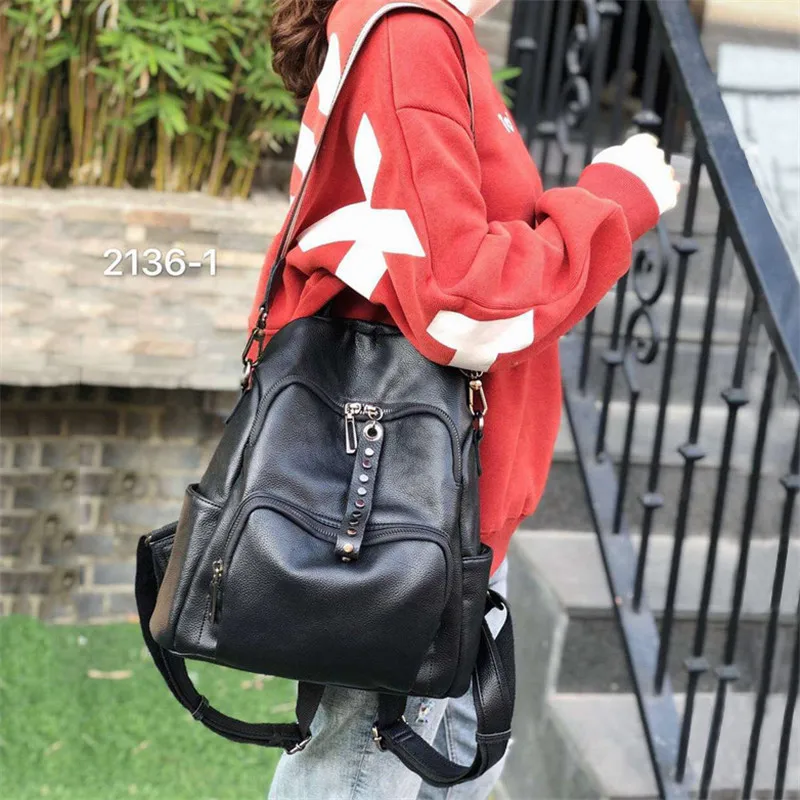 Новое поступление 2020 кожаные рюкзаки для девочек-подростков Женская