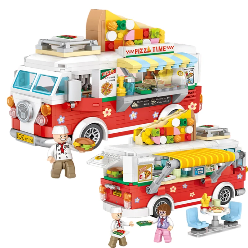 LOZ Creator пиццы кофе машины кирпичи для детей мини Строительные блоки DIY город