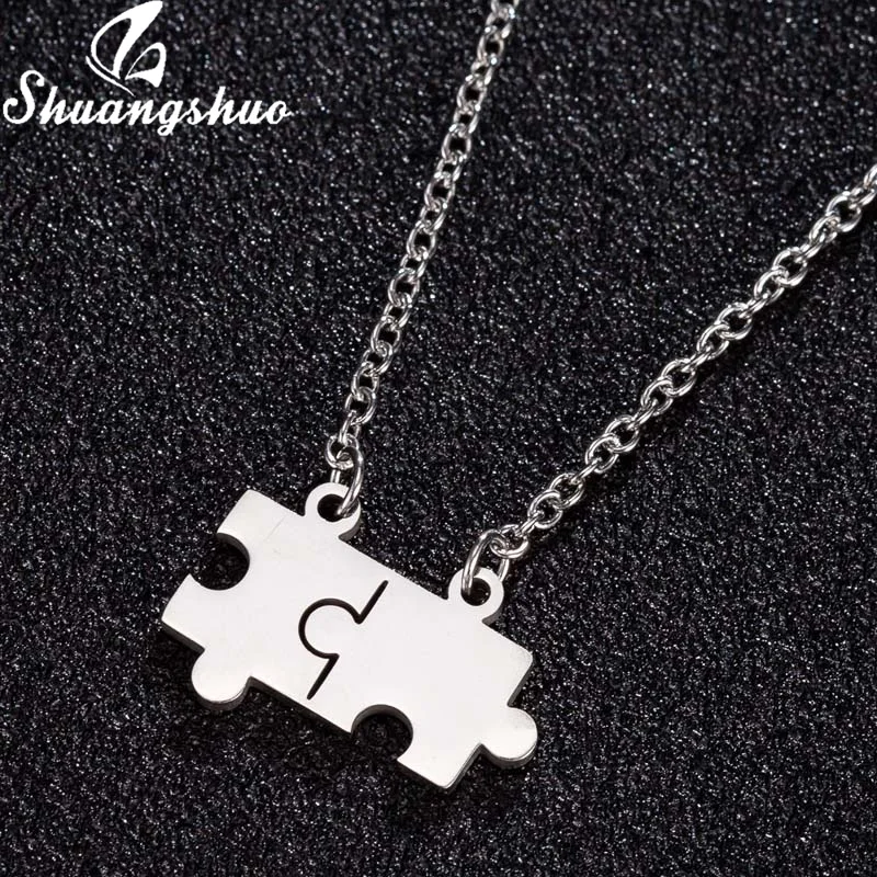 Shuangshuo женское ожерелье головоломка из нержавеющей стали с подвеской лучший друг
