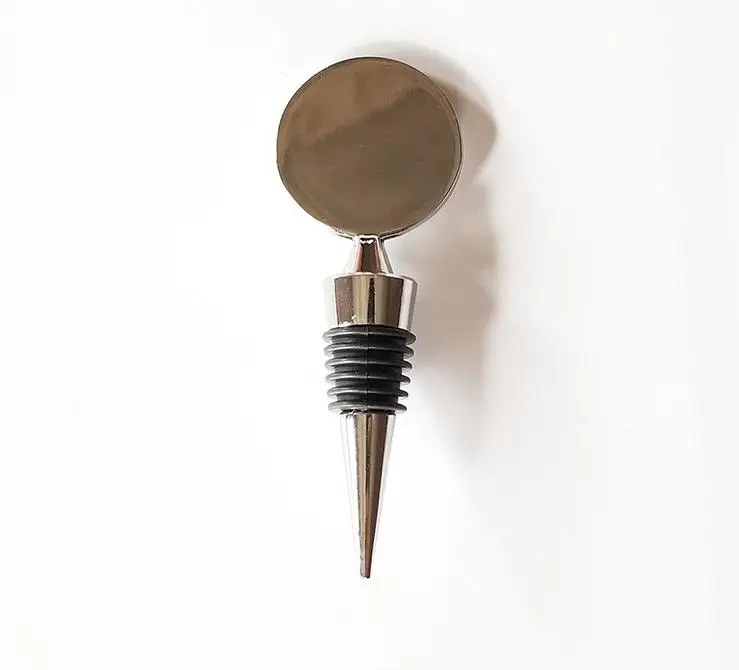 

Round Red Wine Bottle Stopper Blank Metal Bar Tool Wedding Gift for Diy Crystal Dome Cabochones Accessory Wholesale