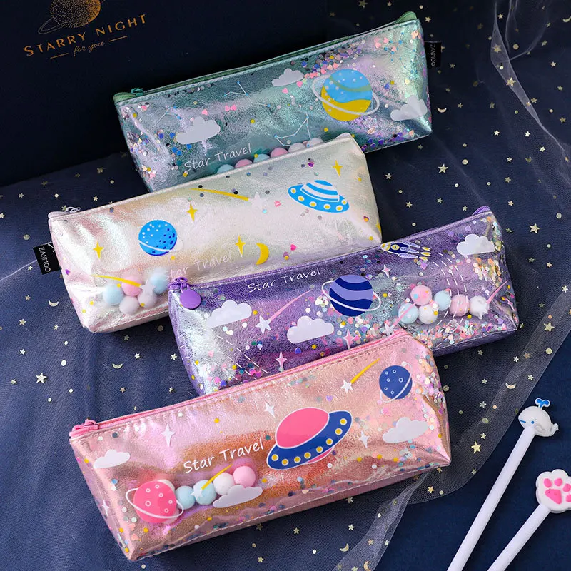 

Quicksand Pencil Case Office Stationery School Supplies Creativity Pencil Bag Stationery Storage Bag Large Capacity Pencil Case