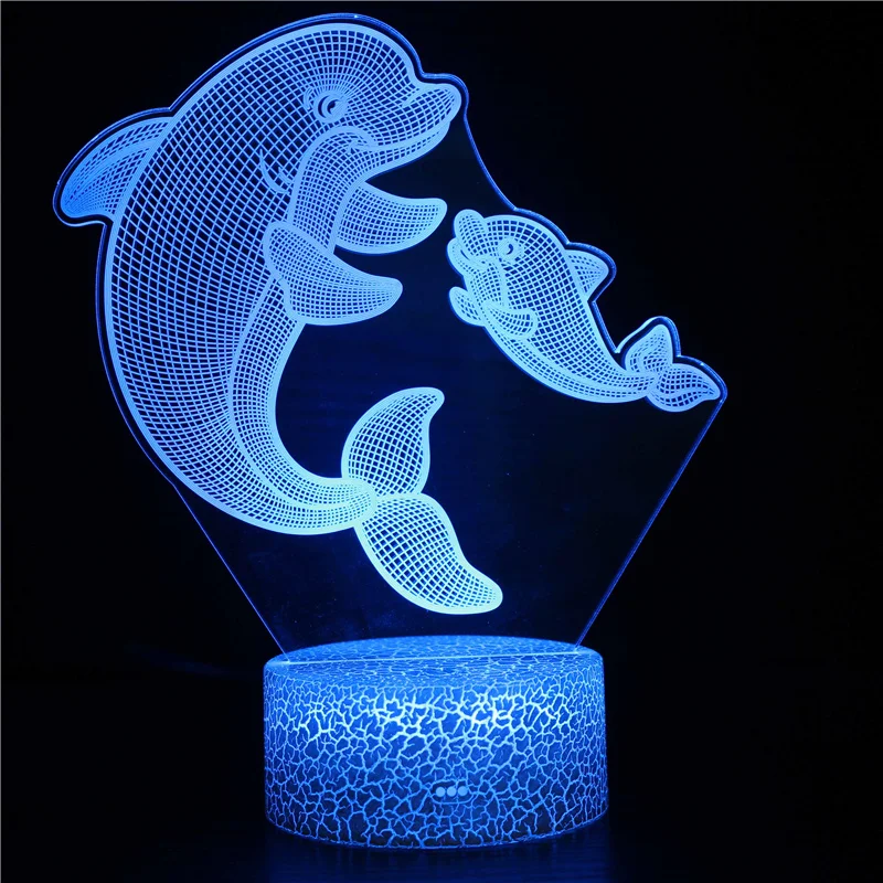 

Dolphin 3d lamp night light creative decoration lamp animal fish table lamp bedside lamp holiday gift
