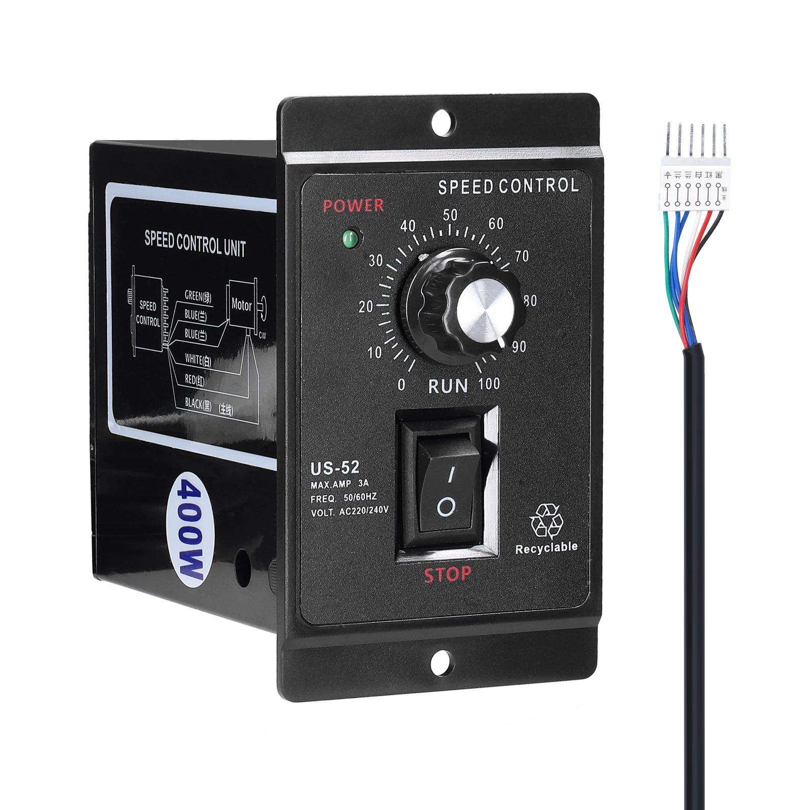 

Однофазный асинхронный двигатель переменного тока, электронный бесступенчатый контроллер скорости регулирования скорости