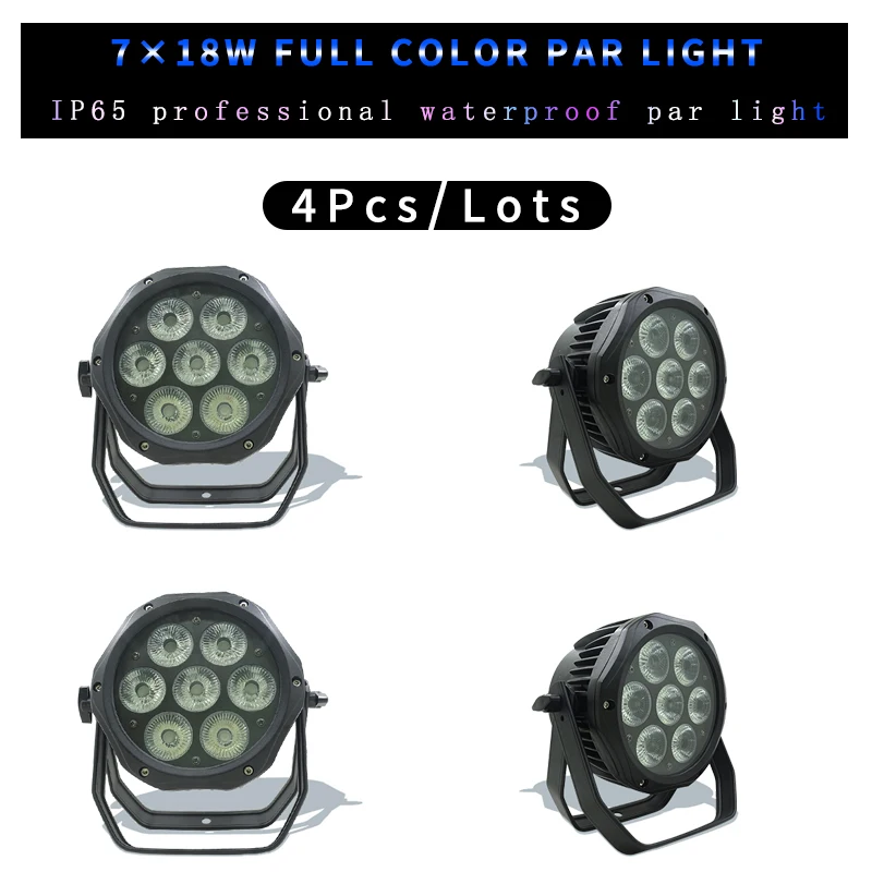 

4 шт./лот 6 в 1 7x1 8 Вт алюминиевый RGBWA УФ сценический свет, IP65 светильник водонепроницаемый светильник, подходит для наружной производительнос...