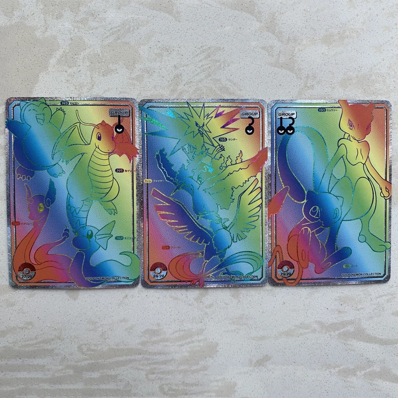 30 шт. рефракционные карты Pokemon TCG HR с высокой редкостью первая версия детская флэш
