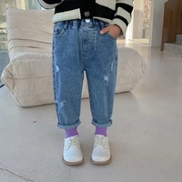 blue hole spring autumn jeans pants boys kids trousers children clothing teenagers formal outdoor high quality