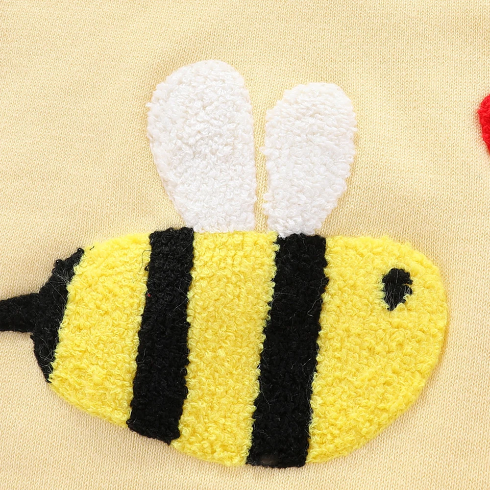 

MUdkingdom Toddler Boys Girls Sweaters Cute Bee pattern Long Sleeve Pullover Double Layer Sweater