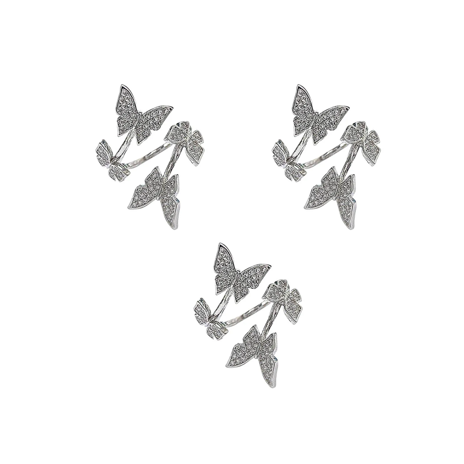 4 шт Бабочка Кольцо Тип Регулируемый вязание крючком петли аксессуары для