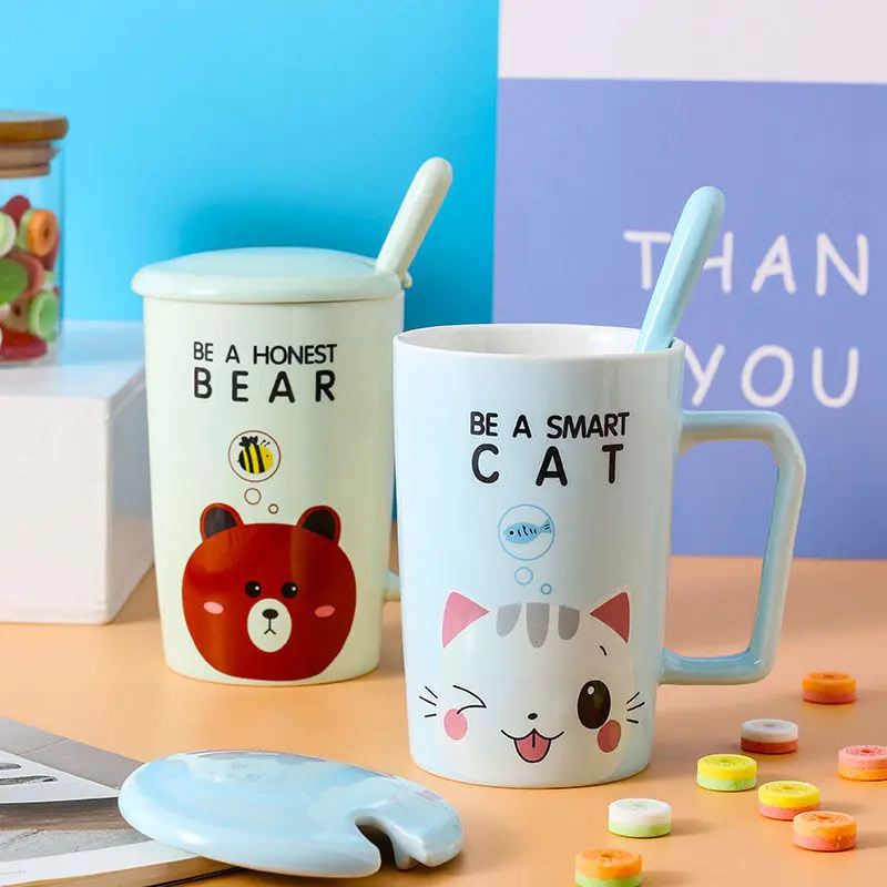 Чашка Женская Студенческая Корейская версия керамическая чашка с милым сердцем