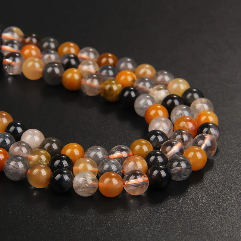 

Круглые бусины из драгоценных камней, 8 мм, натуральный рутилированный кварц, незакрепленные бусины для изготовления ювелирных изделий, акс...