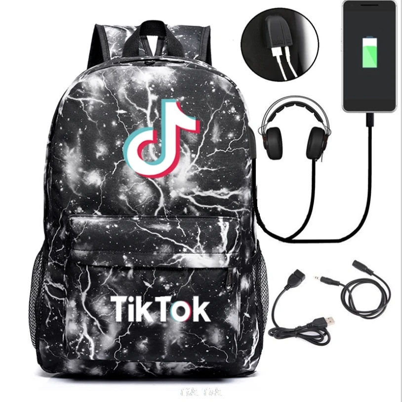 Рюкзак TIK TOK для мужчин и женщин дорожные сумки ноутбука подростков школьные