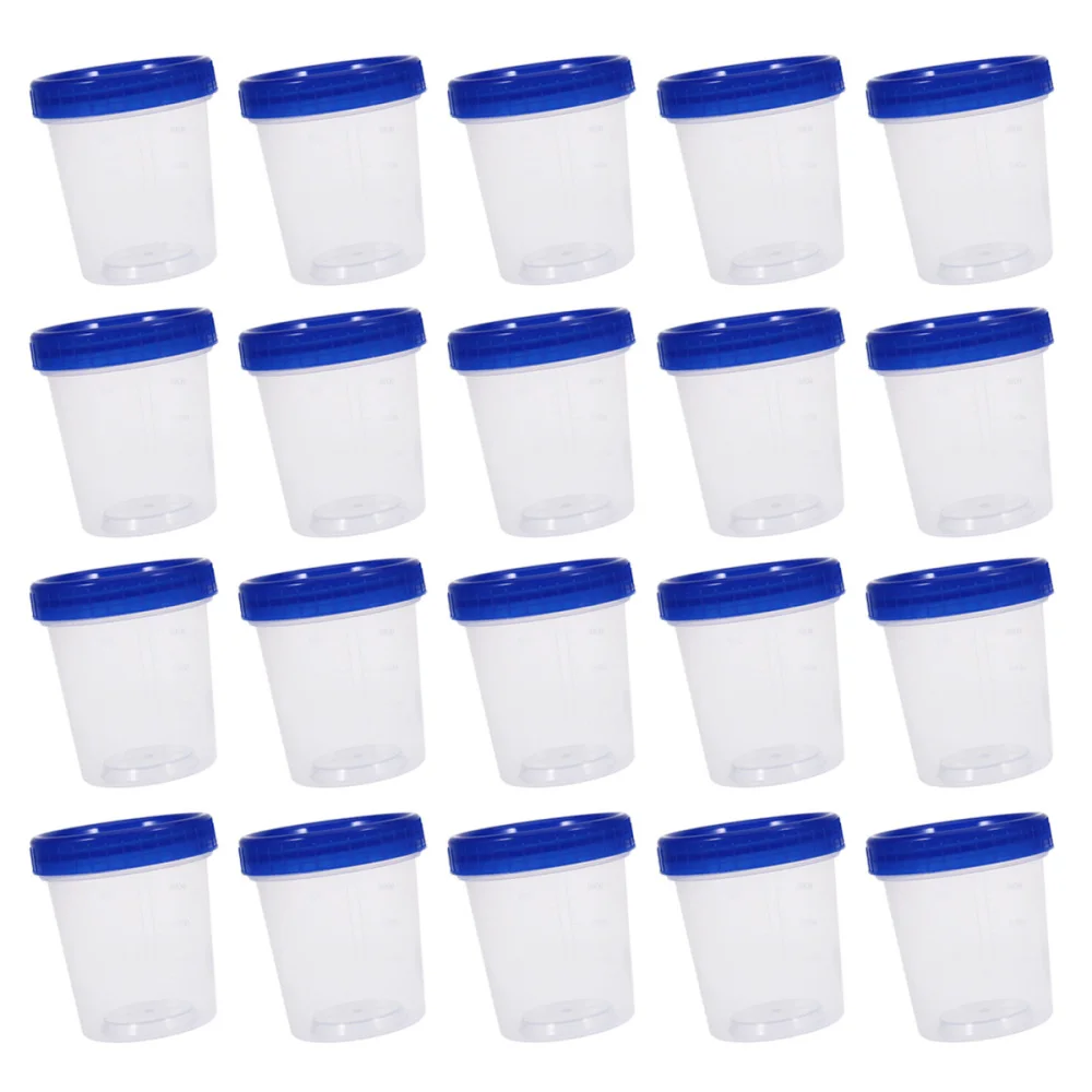 

20pcs Disposable Measuring Cups with Lid Transparent Specimen Cup Container 120ml