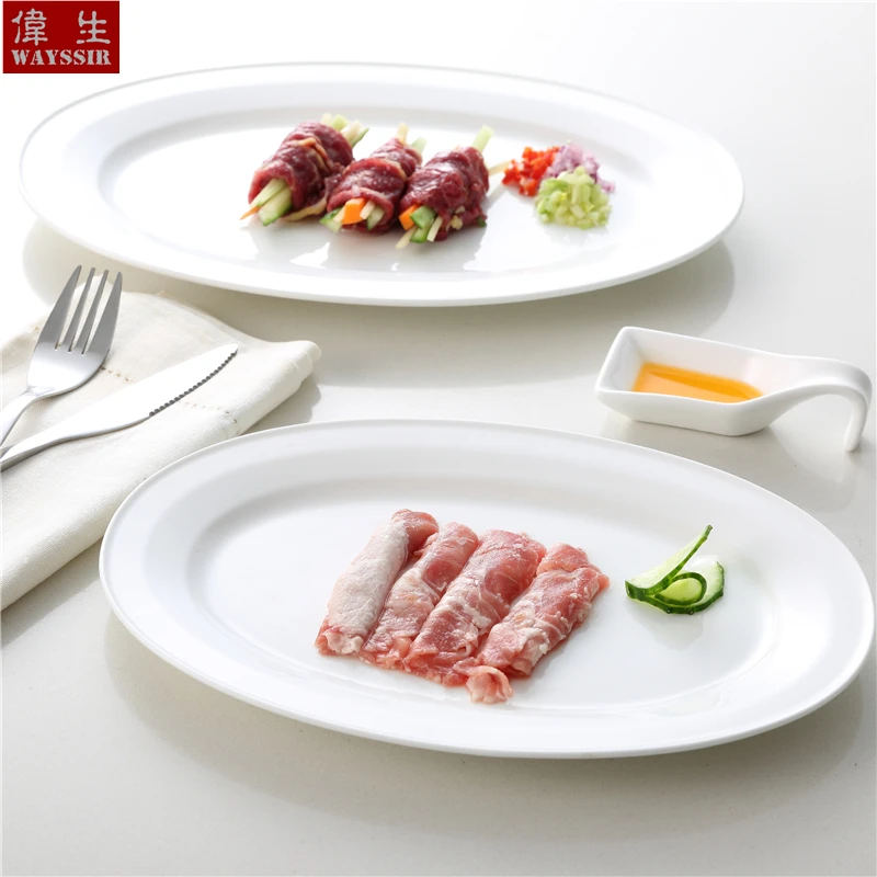 Скандинавское блюдо овальной формы для ужина ресторан отель супер белый фарфор