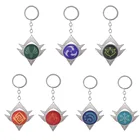 Брелок для ключей с логотипом игры Genshin Impact Eye of God, 7 элементов, эмблема мондштадта лайюэ Харбор, двухсторонний брелок из сплава