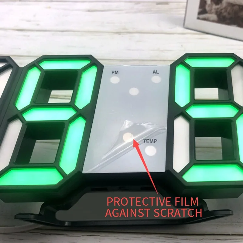 

Nordic Digital Alarm Clocks Wall Hanging Watch Snooze Function Table Calendar Thermometer Display Office Electronic