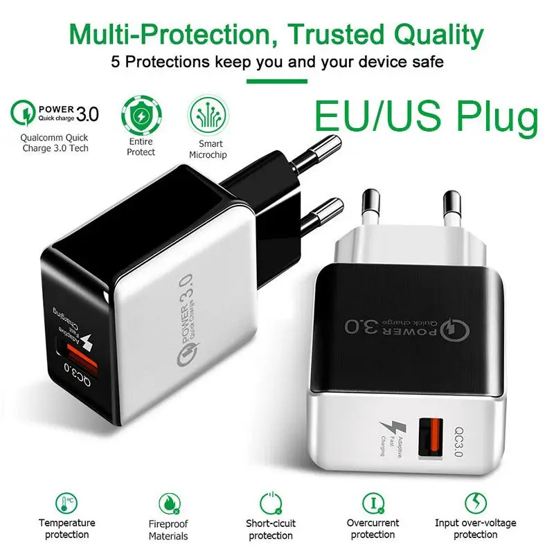 

TWISTER. CK зарядное устройство QC3.0 USB зарядное устройство для samsung iPhone huawei P20 Tablet QC 3,0 быстрое настенное зарядное устройство адаптер США и ЕС
