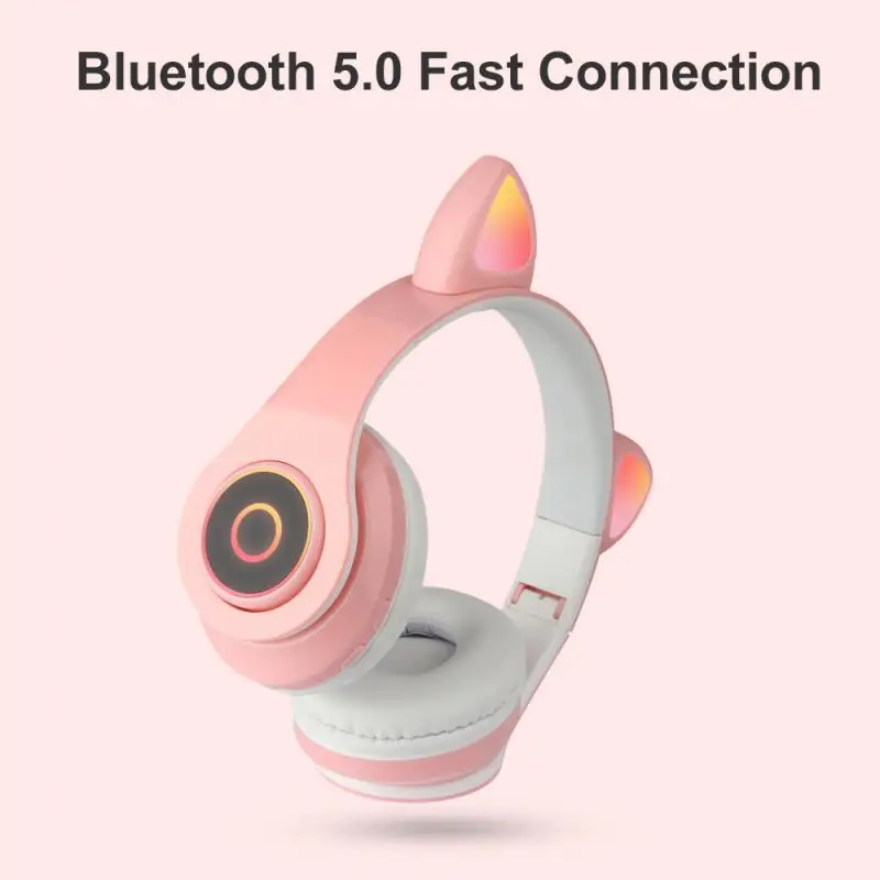 Новинка наушники с кошачьими ушками Bluetooth 5 0 беспроводная Hifi музыка стерео бас