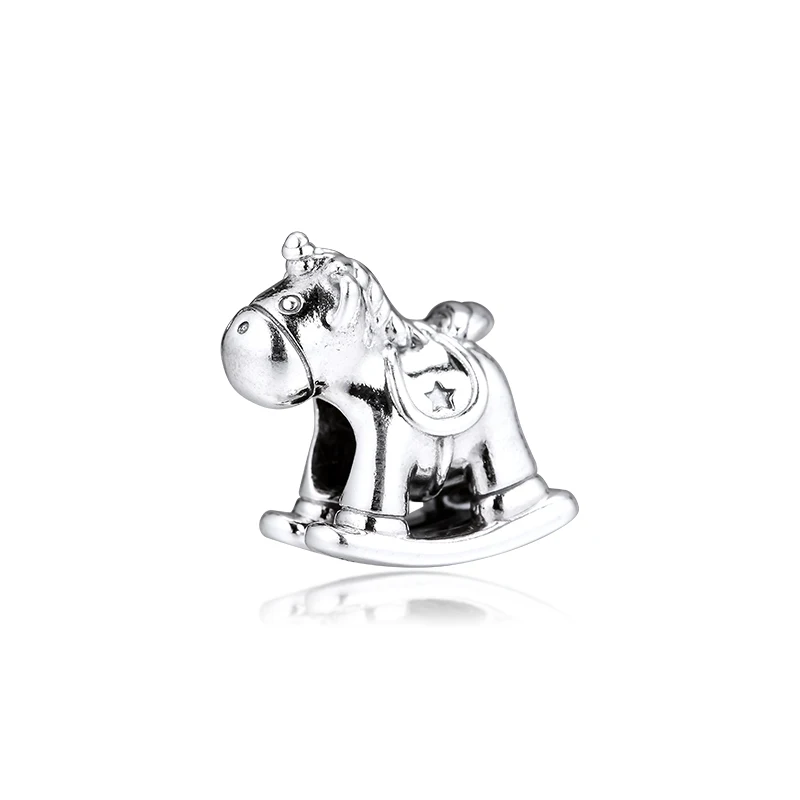 

CKK Silver 925 Jewelry Bruno the Unicorn Rocking Horse Charm Fits Original Bracelets Sterling Silver Beads