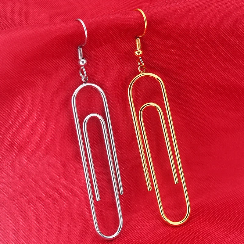 

New Arrival Gothic Safety Pin Long Drop Earrings Funny Party Jewelry Birthday Gift Dangle Earrings for Women Girls