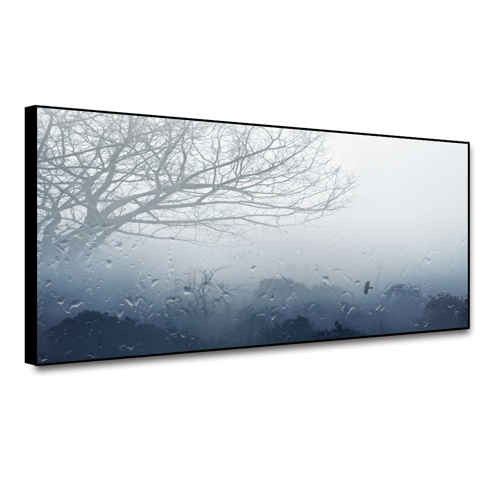 Художественный постер на холсте "Туманное утро за окном", креативная настенная декорация, современное украшение для дома, подарок для гостиничной спальни.