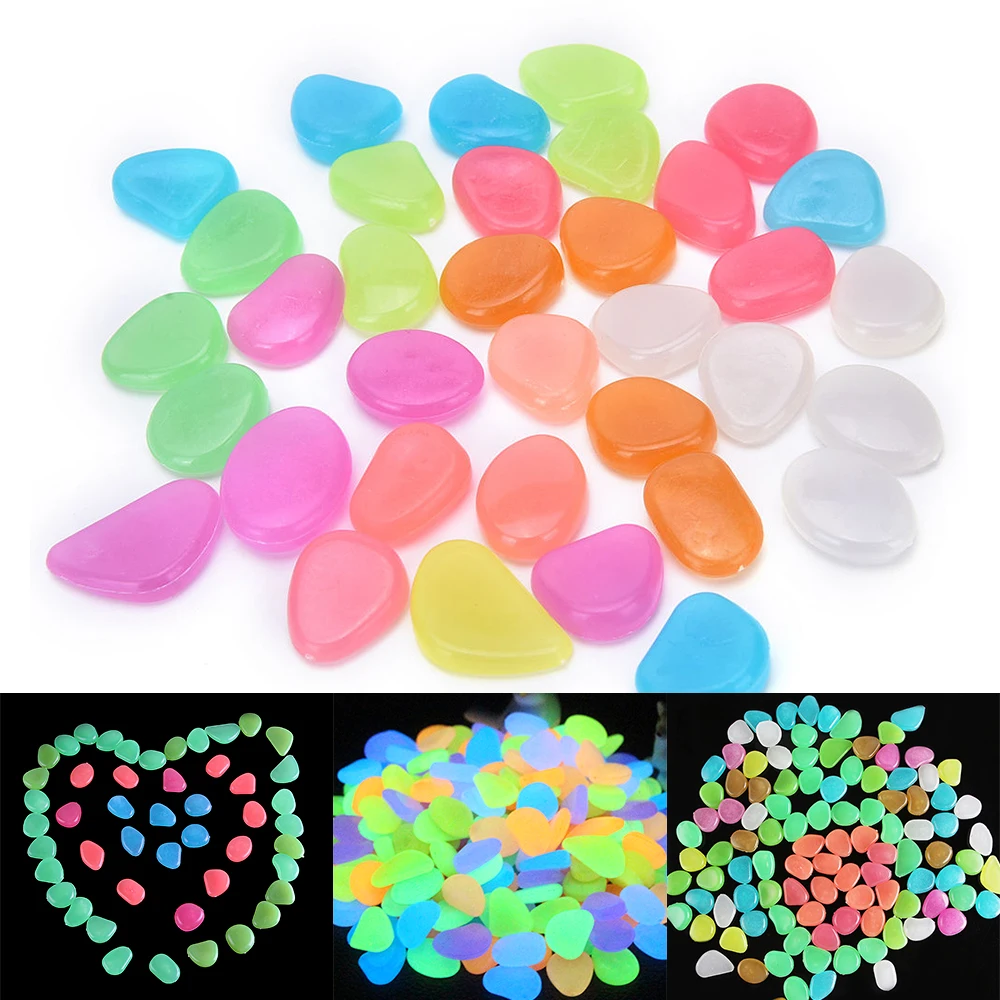 100/за штуку Бесплатная доставка светится в темноте камни галька рок аквариума сад