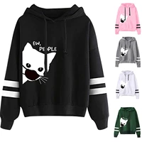 women sweatshirt cat print hoodies kawaii japanes pullovers loose casual long sleeve pocket hoodie blouse tops sudadera mujer