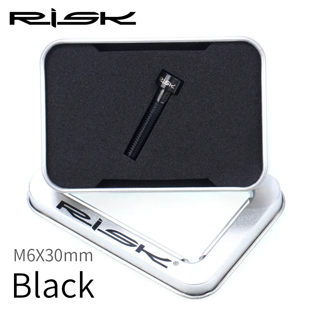 Black M6x30mm Риска Титан Ti велосипед Aheadset гарнитура стволовых Топ Кепки Крышка для мотоциклов болт гайка Звездочка болты с шестигранной головкой M6x30mm 35 мм 40 мм 50 мм - Цвет: Black M6x30mm