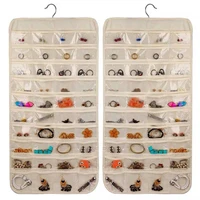 80 pockets double sided multi layer holder hanging jewelry display earrings necklace display handbag organizer storage bag