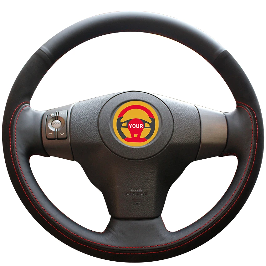 

Black Natural Leather Black Suede Car Steering Wheel Cover for Toyota Yaris Vios RAV4 2006-2009 Scion XB 2008