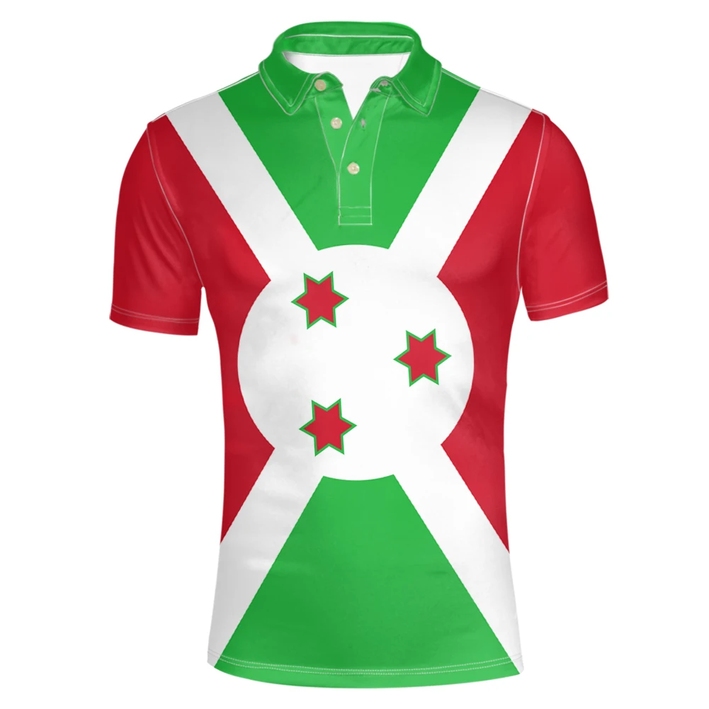 BURUNDI male youth free custom made name number bdi country Polo shirt nation flag bi french burundian print photo clothing