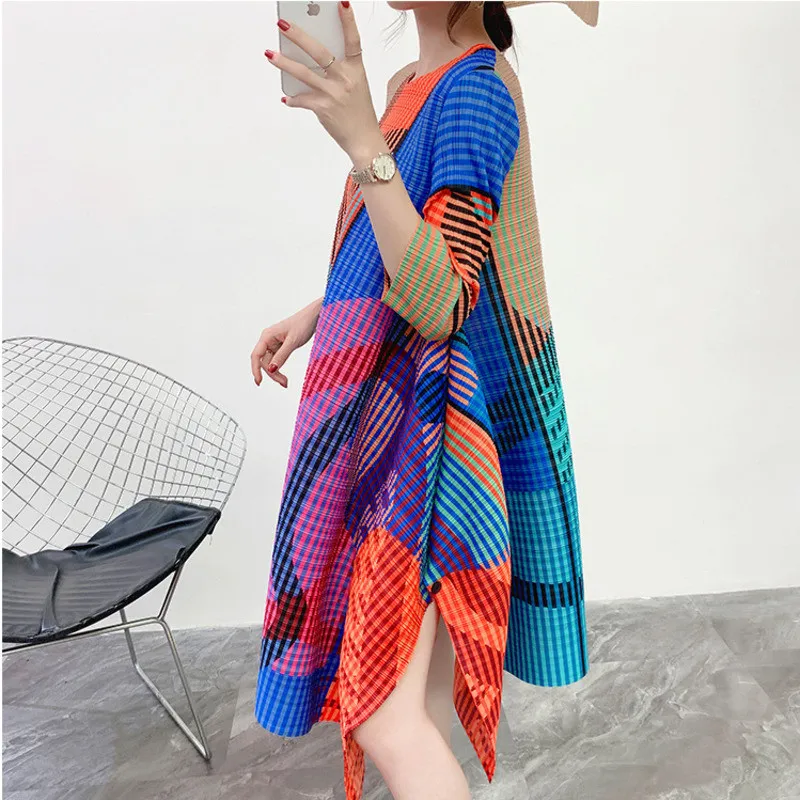 Женская одежда Miyake fold 2020 Большие Размеры свободное платье темперамент покрывает