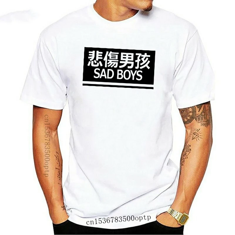 

Chinese Shirts Sad Boys Letter Cotton BeiShangNanHai Print T Shirt Funny Personality Pure Homme Breathable Tee Shirt
