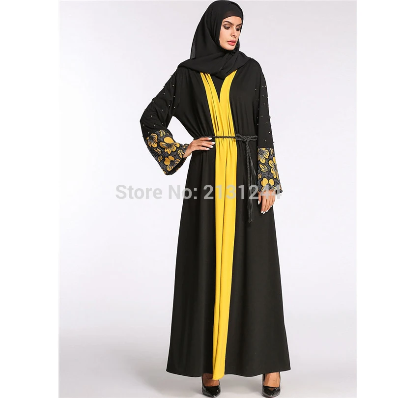 Мусульманское женское абайя Макси платье кардиган джилбаб свободный стиль Дубай