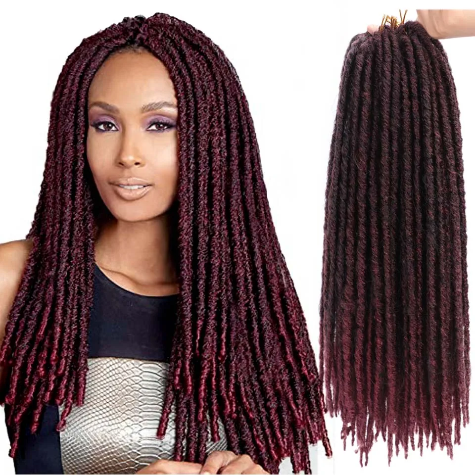 Синтетический богиня Faux Locs Curly на крючках косички волосы с эффектом деграде